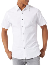 DKNY Men's White Slim Fit Short Sleeve Button Down Shirt